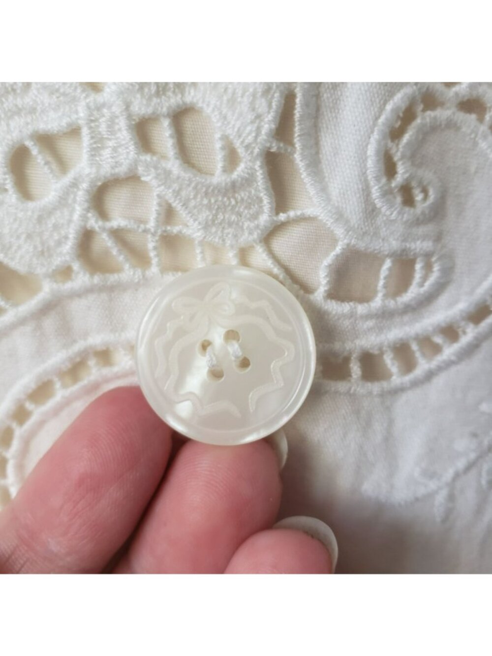 NEW LoveShackFancy Luara Cotton Doiley Lace Blazer Jacket White Bridal Coquette - Picture 9 of 16